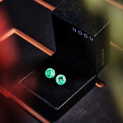 Teal | .925 Sterling Silver | Firefly Glass Stud Earrings